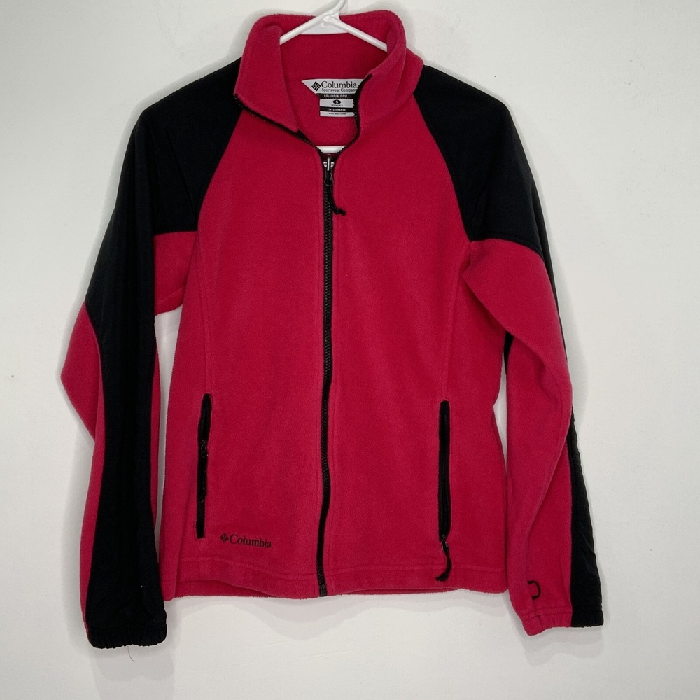 Columbia Interchange Women's Fleece Jacket Full Zip Pink Black Size Small